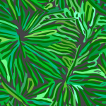 Missoni Home FLORA 10577 Various shades of green against dark grey background.