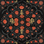 Mind The Gap Hindu Bloom WP20407 Black, Red, Gold
