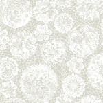 Jean Paul Gaultier PUNTO MADAMA 3334-01 A soft pale taupe background with intricate white embroidery.