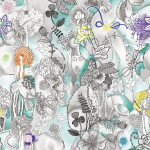 Missoni Home Dreamland 20094 Graphite, aqua, yellow, orange, purple, pink
