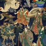 Mind The Gap SAMURAI AND GEISHA WP20653 Blck, blue, green, brown, taupe, rust, ivory, navy blue