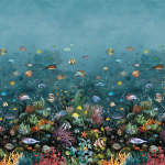 Timeless Design Ocean Life Mural TD0402-02 Deep Blue 