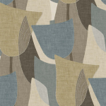 Today Interiors Mosley Tulips TH90005 A harmonious blend of muted blue, beige, pale taupe, soft cream, an...