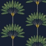Today Interiors FLOURISH TR70402 Displays the same botanical design in pale grey‑green tones on a de...