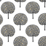 Today Interiors FRUIT TREES TR71300 A crisp white background highlights bold black tree branches accent...