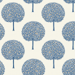 Today Interiors FRUIT TREES TR71312 A soft creamy white base sets the stage for delicate blue tree bran...