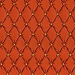 Mind The Gap TUFTED PANEL WP30172 Vibrant tangerine red paired with gold buttons.