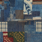 Mind The Gap WOODSTOCK BORO WP20629 Showcases denim blue, navy blue, and rust red on a patchwork backgr...