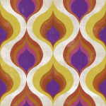 Mind The Gap Ottoman Pattern WP20007 Orange, Pink, Purple, Yellow
