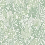 Today Interiors THE KEYS WTK20200-WTK20207 WTK20204 Various shades of green leaves on a white background.